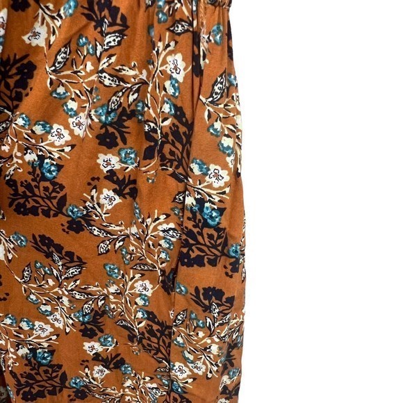 Band Of Gypsies Womens Brown Floral V Neck Short Futter Sleeve Jumpsuit Small - Picture 4 of 8